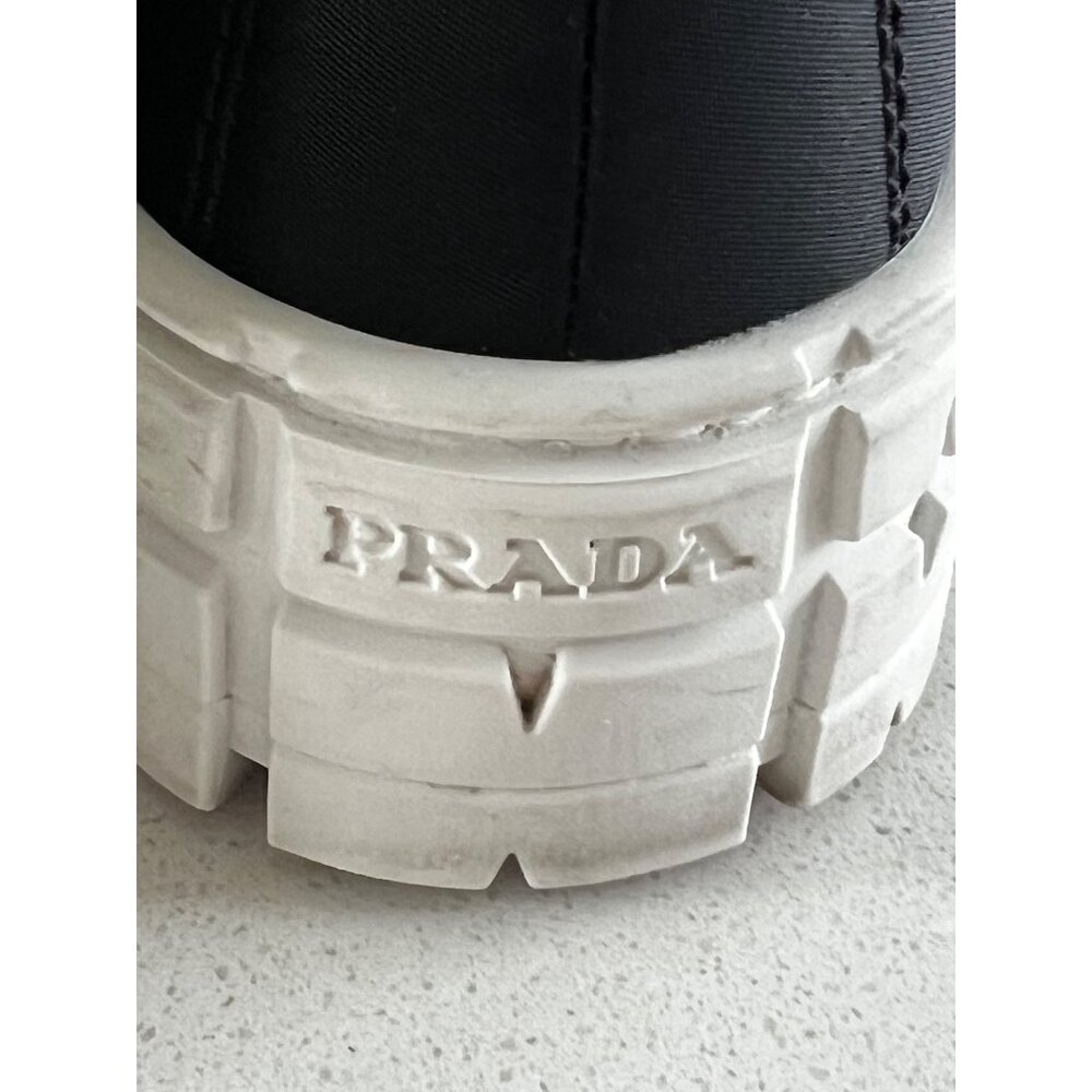 PRADA Re-Nylon Gabardine Logo Double Wheel 50mm BLACK Sneakers SIZE 38 - Picture 6 of 10